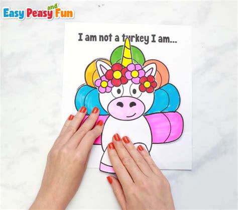 Disguise A Turkey As A Unicorn Printable Template Easy Peasy And Fun