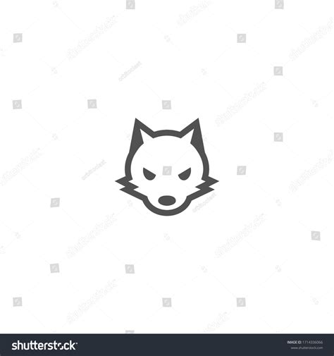 Isolated Wolf Emoji Illutration Vector Flat Stock Vector (Royalty Free ...