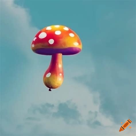 Colorful Mushroom Shaped Balloon In The Sky On Craiyon