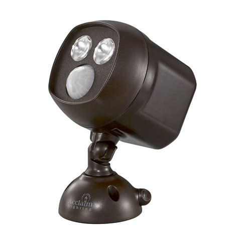 Acclaim Battery Operated Motion Activated Led Dual Spotlight Weather Proof Bronze The Home