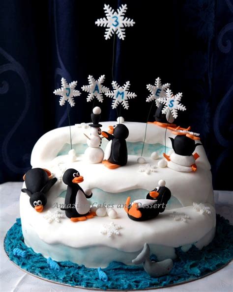 Penguin Cake Topper 4pcs Cartoon Penguin Cake Decoration Lovely