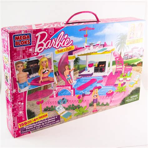 MEGA BLOKS BARBIE - Pool Party - 80228 - Build 'n Style - 159 pc set ...