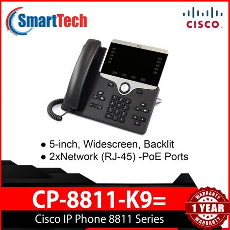 Cisco Ip Phone Cp 8811 K9 Widescreen Grayscale Display High Quality