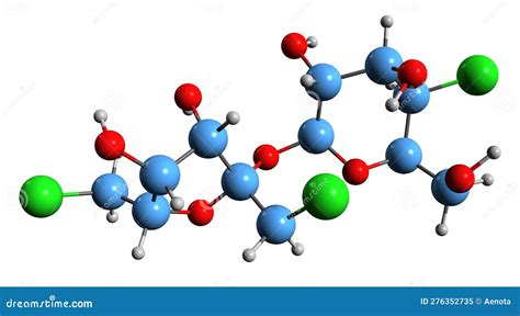 3d Image Of Sucralose Skeletal Formula Stock Illustration