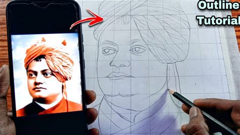 How To Draw Swami Vivekananda Using Grid Method ।। Outline Tutorial