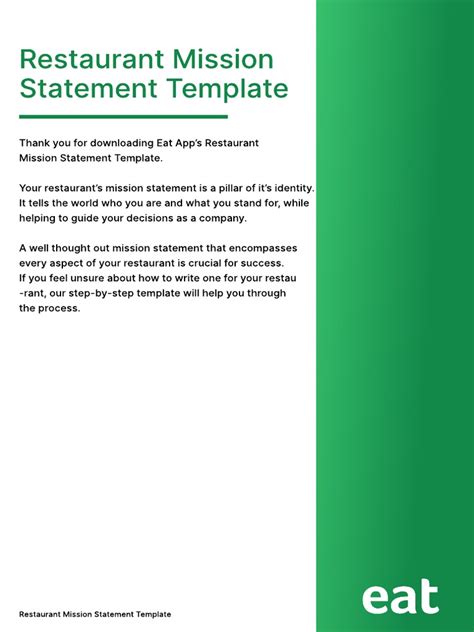 Restaurant Mission Statement Template | PDF | Communication | Business