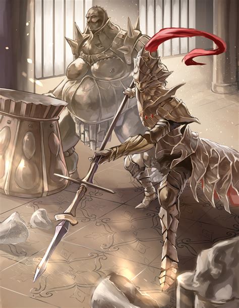 Dragon Slayer Ornstein And Executioner Smough Dark Souls And 1 More Drawn By Amano Hagoromo