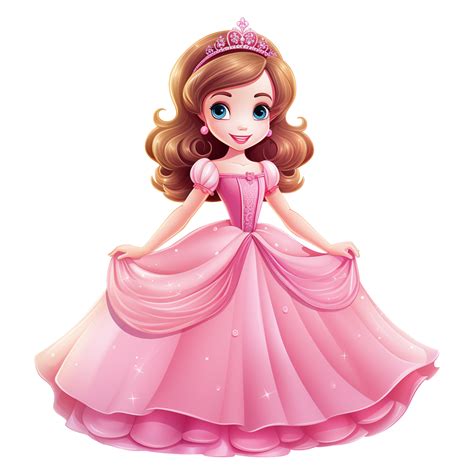 AI generated Cute princess cartoon isolated on transparent background ...