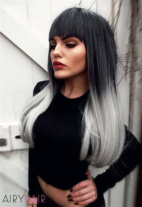 Black To White Ombre Hair