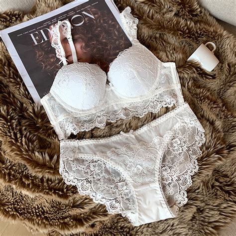 Victorias Secret Style Lace Bra And Panties Sets Floral Embroidery