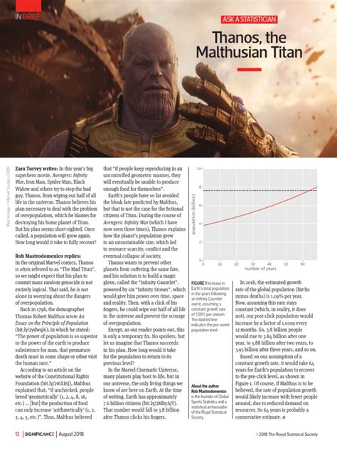 Save The Date Thanos The Malthusian Titan Pdf Statistics