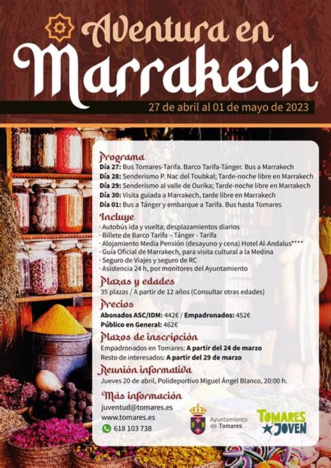 EL AYUNTAMIENTO ORGANIZA UN VIAJE A MARRAKECH Y AL PARQUE NACIONAL DEL