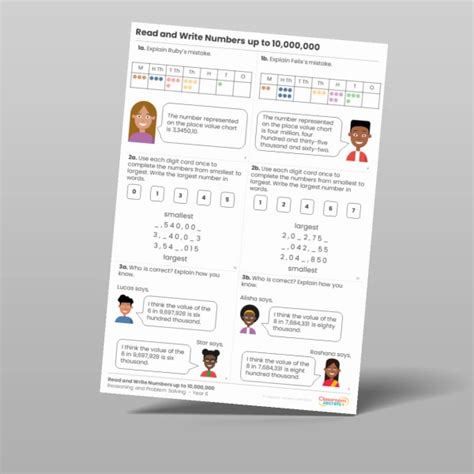 Numbers To 10000000 Homework Resource Classroom Secrets