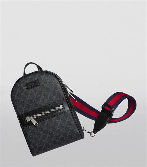 Mens Gucci Black Gg Supreme Cross Body Bag Harrods Uk