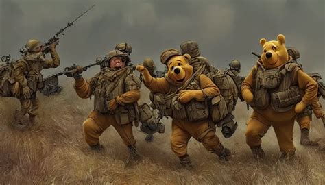 Winnie The Pooh As Soldier During D Day Stable Diffusion