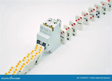 Colored Dominoes Lined Up Domino Effect Stock Image Image Of Domino