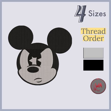 Mickey Mouse Machine Embroidery Design 4 Sizes 10 Etsy