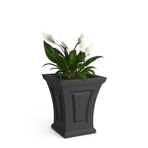 Mayne Cambridge 18 In Tall Self Watering Graphite Grey Polyethylene