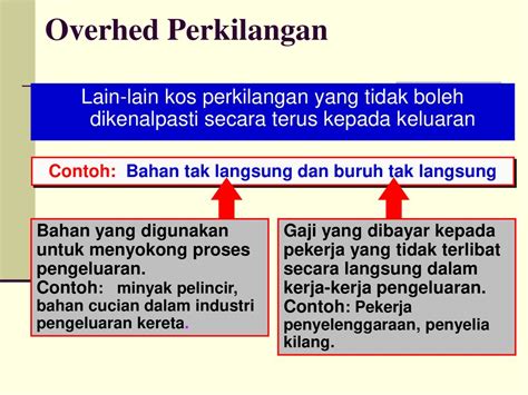 Contoh Kos Overhead Kilang Perakaunan Kos Akaun Pengeluaran