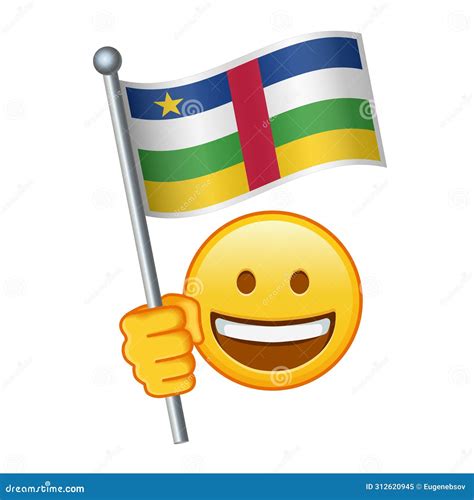 Emoji with Central African Republic Flag Large Size of Yellow Emoji Smile Stock Vector ...