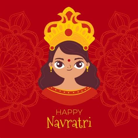 Personalize online this Pattern Hand-drawn Happy Navratri Card layout