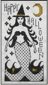 Cross Stitch Pattern Pdf Emailed Mermaid Water Witch Halloween Etsy