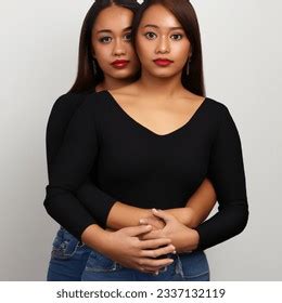 Studio Shot Photo Filipino Lesbian HugsのAI生成画像2337130929 Shutterstock