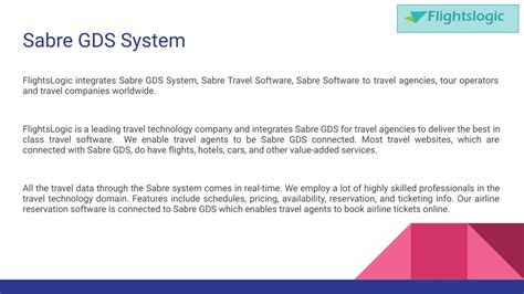 PPT - Sabre GDS System PowerPoint Presentation, free download - ID:10646246