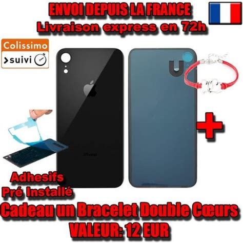 Vitre Arriere Sur Chassis Iphone Xr Noir Vitre Ar Cdiscount T L Phonie