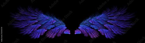 Blue abstract bird wings illustration Stock Illustration | Adobe Stock