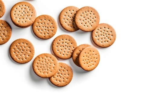 Un Grupo De Galletas En Una Superficie Blanca Foto Premium