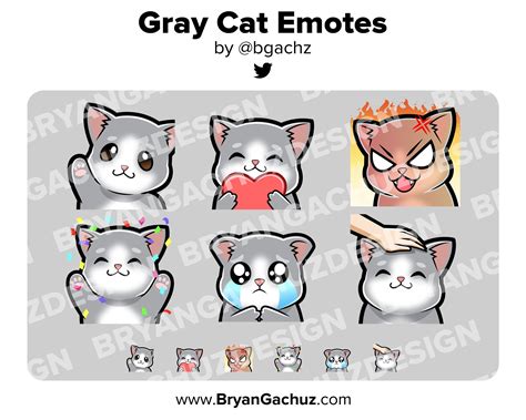 Digital Cute Kawaii Chibi Emote Art Commission Twitch Emote Hype Kitty