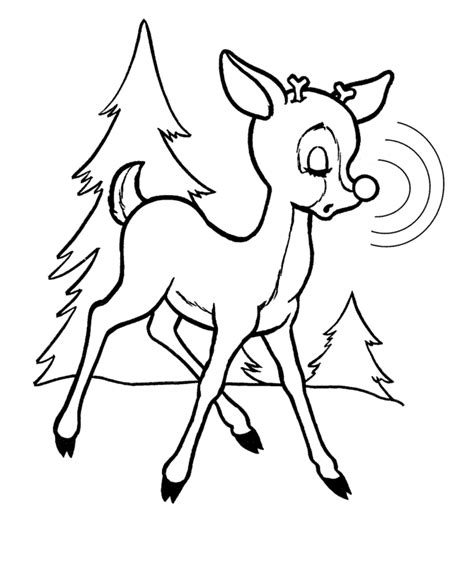 Little Rudolph The Red Nosed Reindeer Coloring Page Free Printable