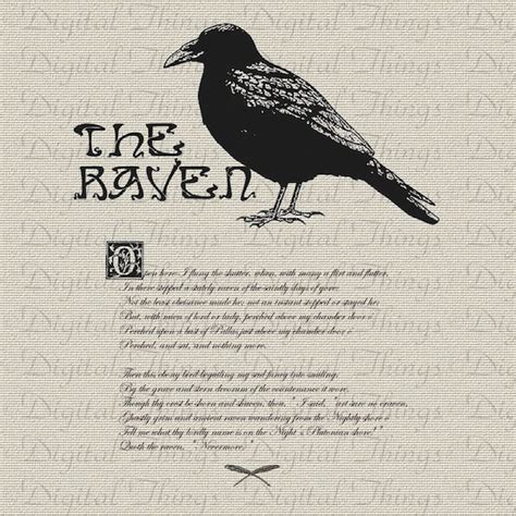 Halloween Edgar Allan Poe The Raven Bird Poem by DigitalThings