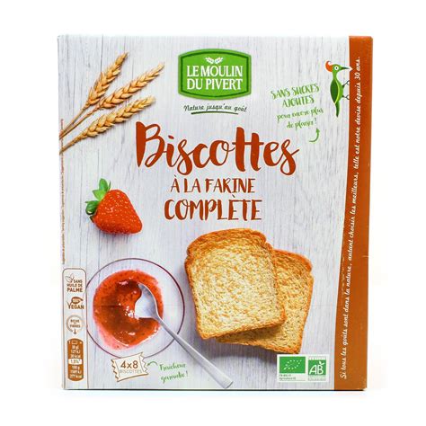 Acheter Le Moulin Du Pivert Biscottes Bio La Farine Compl Te G