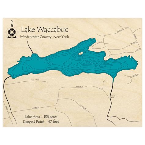 Lake Waccabuc 3d Custom Wood Map Lake Art Llc