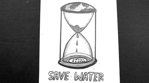 Save Water Pencil Drawing