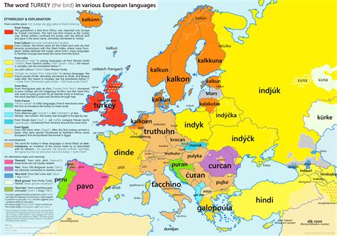 European languages, Map, Word map