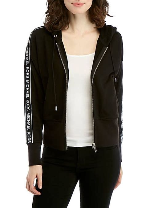 Michael Michael Kors Tape Logo Zip Hoodie Zip Hoodie Hoodies Michael Kors