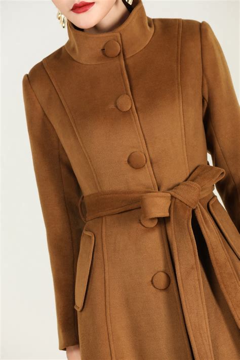 Maxi Wool Coat Single Breasted Wool Coat A Line Brown Wool Etsy