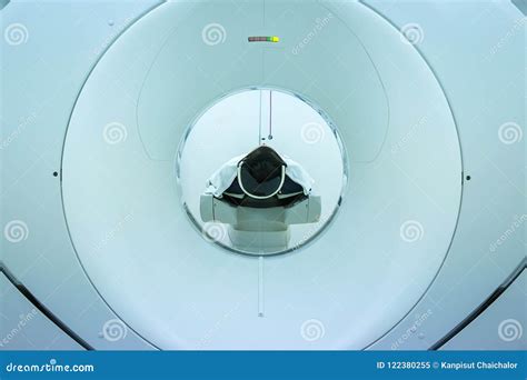 Patients Screening On Ct Scanner Man Undergoing Ct Scan While Doctor`s