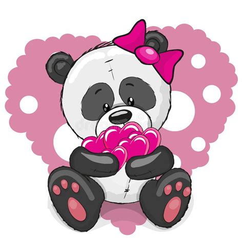 Panda Con Los Corazones Ilustraci N Del Vector Ilustraci N De Amor