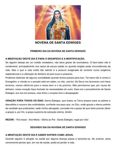 Novena A Santa Edwiges