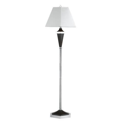 Axis 16 In 3 Way Switch Black Torchiere Indoor Floor Lamp With Fabric Shade At