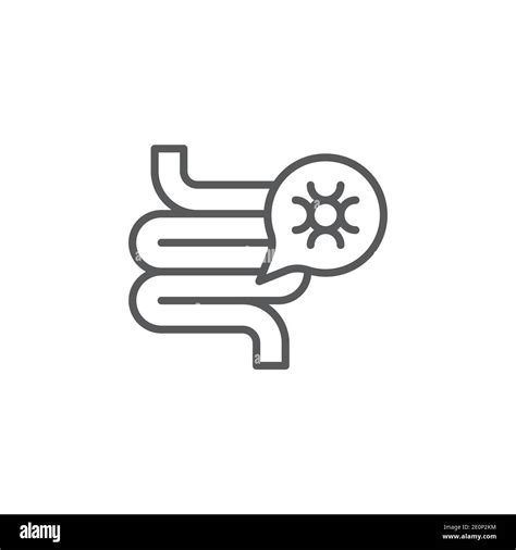 Gut Bacteria Icon Color Line Outline Vector Sign Linear Style