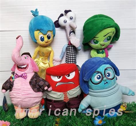 5 Disney Pixars Inside Out Plush LOT - Fear Joy Bing Bong Disgust Anger ...