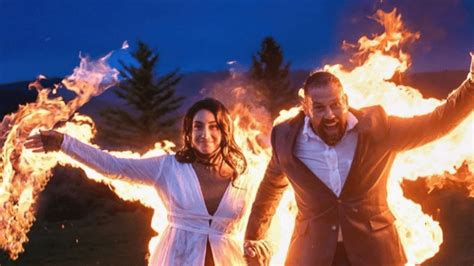 In A Viral Stunt Newlyweds Set Themselves On Fire Before Leaving Wedding