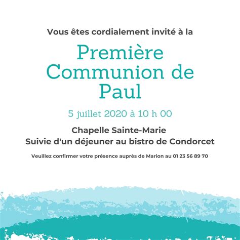 Cr Er Un Faire Part De Communion Facile Gratuit Canva