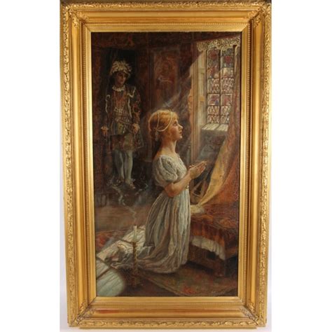 A M Kindberg Woman At Prayer Oil Painting On Canvas Signed Lower Right