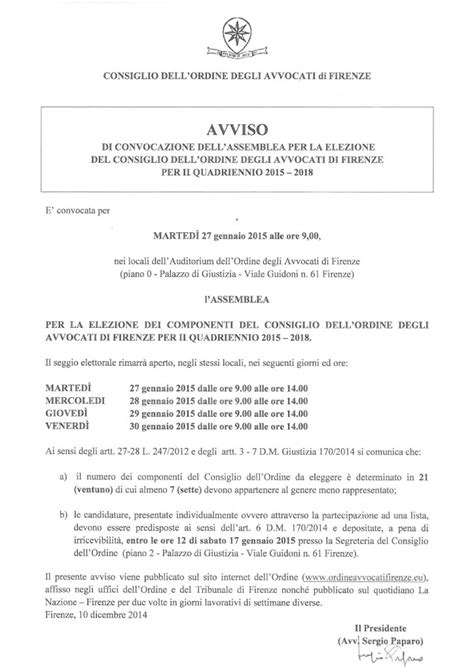 Elezioni Per Il Rinnovo Del Consiglio Dell Ordine Avviso Di